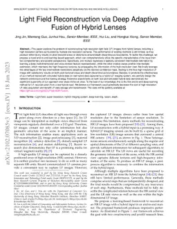 Light Field Reconstruction via Deep Adaptive Fusion of Hybrid Lenses