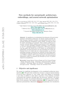 New methods for metastimuli: architecture, embeddings, and neural
  network optimization