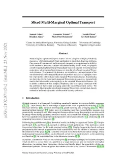 Sliced Multi-Marginal Optimal Transport