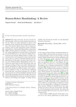 Human-Robot Handshaking: A Review