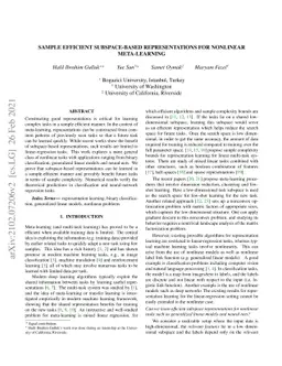 Sample Efficient Subspace-based Representations for Nonlinear
  Meta-Learning