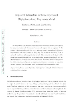 Improved Estimators for Semi-supervised High-dimensional Regression
  Model