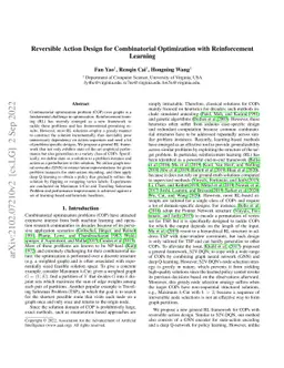 Reversible Action Design for Combinatorial Optimization with
  Reinforcement Learning