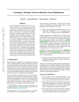 Learning by Turning: Neural Architecture Aware Optimisation