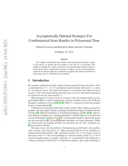 Asymptotically Optimal Strategies For Combinatorial Semi-Bandits in
  Polynomial Time