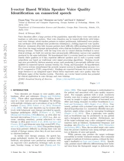 I-vector Based Within Speaker Voice Quality Identification on connected
  speech