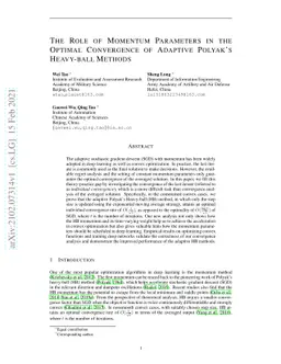 The Role of Momentum Parameters in the Optimal Convergence of Adaptive
  Polyak's Heavy-ball Methods