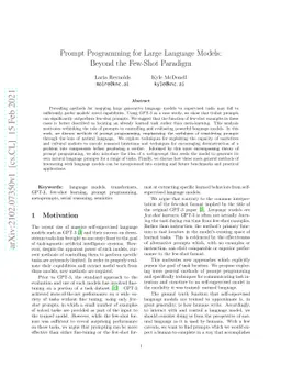 Prompt Programming for Large Language Models: Beyond the Few-Shot
  Paradigm