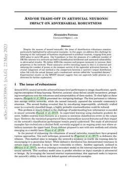 And/or trade-off in artificial neurons: impact on adversarial robustness