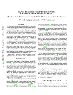 MAPGN: MAsked Pointer-Generator Network for sequence-to-sequence
  pre-training