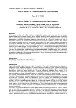 Secure Hybrid ITS Communication with Data Protection