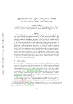 Approximation to Object Conditional Validity with Inductive Conformal
  Predictors