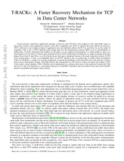 T-RACKs: A Faster Recovery Mechanism for TCP in Data Center Networks
