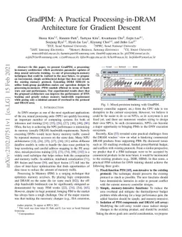 GradPIM: A Practical Processing-in-DRAM Architecture for Gradient
  Descent