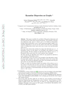 Byzantine Dispersion on Graphs