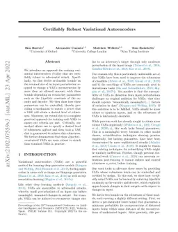 Certifiably Robust Variational Autoencoders