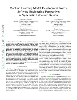 Machine Learning Model Development from a Software Engineering
  Perspective: A Systematic Literature Review