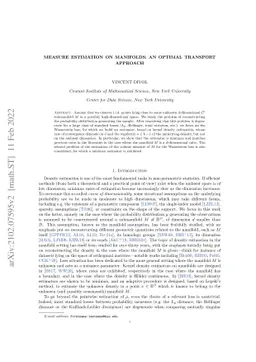Measure estimation on manifolds: an optimal transport approach