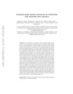Learning image quality assessment by reinforcing task amenable data
  selection