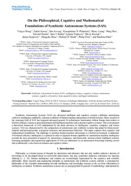 On the Philosophical, Cognitive and Mathematical Foundations of
  Symbiotic Autonomous Systems (SAS)