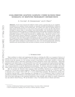 Goal-oriented adaptive sampling under random field modelling of response
  probability distributions