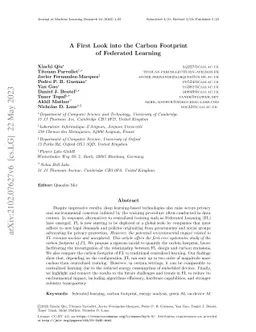 A first look into the carbon footprint of federated learning