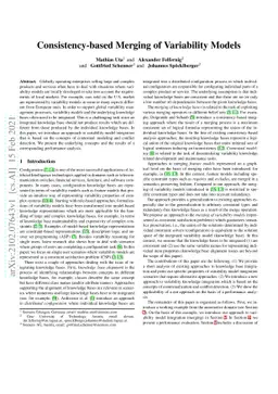 Consistency-based Merging of Variability Models