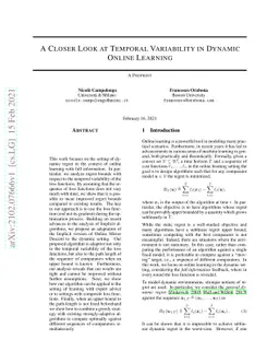 A closer look at temporal variability in dynamic online learning