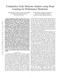 Comparative Code Structure Analysis using Deep Learning for Performance
  Prediction