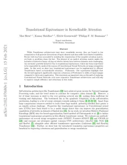 Translational Equivariance in Kernelizable Attention