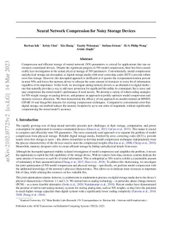 Neural Network Compression for Noisy Storage Devices