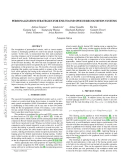Personalization Strategies for End-to-End Speech Recognition Systems