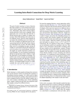 Learning Intra-Batch Connections for Deep Metric Learning