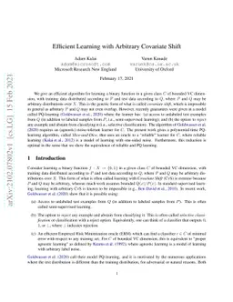 Efficient Learning with Arbitrary Covariate Shift