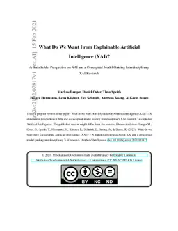 What Do We Want From Explainable Artificial Intelligence (XAI)? -- A
  Stakeholder Perspective on XAI and a Conceptual Model Guiding
  Interdisciplinary XAI Research