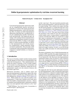 Online hyperparameter optimization by real-time recurrent learning