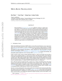 Meta Back-translation