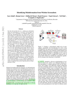 Identifying Misinformation from Website Screenshots