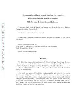 Exponential confidence interval based on the recursive Wolverton-Wagner
  density estimation