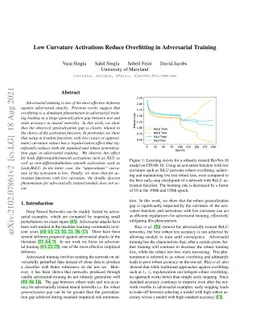 Low Curvature Activations Reduce Overfitting in Adversarial Training