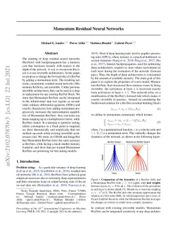 Momentum Residual Neural Networks