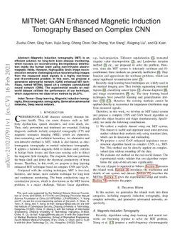 MITNet: GAN Enhanced Magnetic Induction Tomography Based on Complex CNN