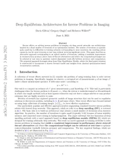 Deep Equilibrium Architectures for Inverse Problems in Imaging