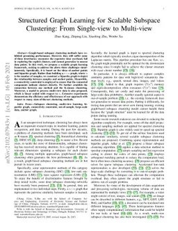 Structured Graph Learning for Scalable Subspace Clustering: From
  Single-view to Multi-view