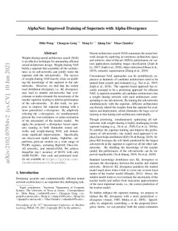 AlphaNet: Improved Training of Supernets with Alpha-Divergence