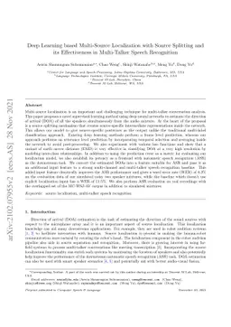 Deep Learning based Multi-Source Localization with Source Splitting and
  its Effectiveness in Multi-Talker Speech Recognition