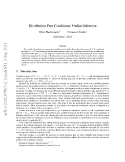 Distribution-Free Conditional Median Inference
