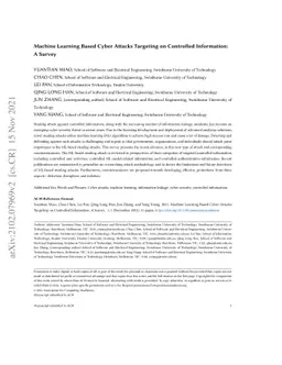 Machine Learning Based Cyber Attacks Targeting on Controlled
  Information: A Survey