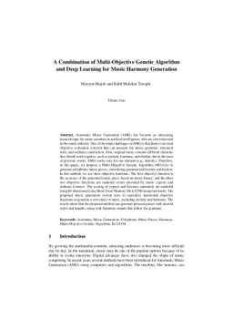 A Combination of Multi-Objective Genetic Algorithm and Deep Learning for
  Music Harmony Generation