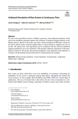 Unbiased simulation of rare events in continuous time